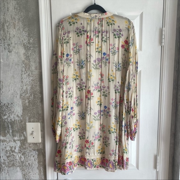 SPELL Cream Pink Yellow Blue Floral Posy Mini Dress - Gardenia - Picture 5 of 10